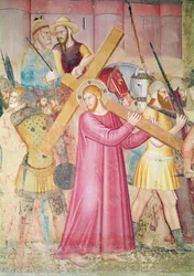 O caminho para o calvário, detalhe de Cristo carregando a cruz, c.1365 (detalhe de 130096)